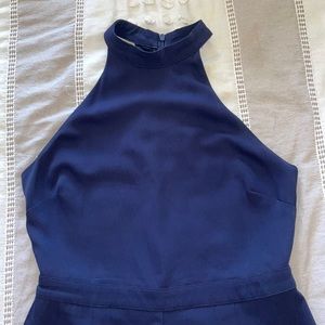 Navy blue wide leg jumpsuit. Worn once. Perfect for a wedding!